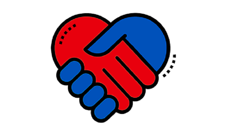 Two hands holding each other in the shape of a heart